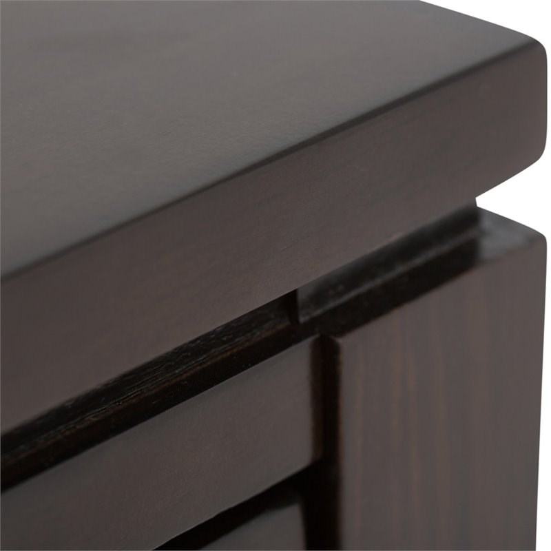 Trent Home Solid Wood Coffee Table with Drawers in Mahogany Brown