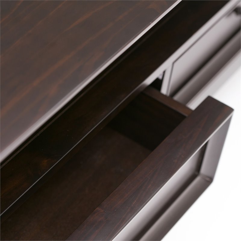 Trent Home Solid Wood Coffee Table with Drawers in Hickory Brown