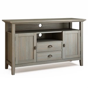 Trent Home Wood 54&quot Transitional TV Media Stand in Gray For TVs up to 60&quot