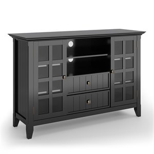 Trent Home Wood 53&quot Transitional TV Media Stand in Black For TVs up to 60&quot