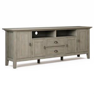 Trent Home Wood 72&quot Transitional TV Media Stand in Gray For TVs up to 80&quot