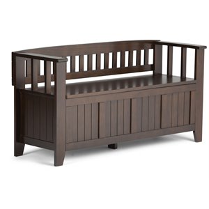 Trent Home Wood 48&quot Transitional Entryway Bench in Brunette Brown
