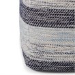 Trent Home Boho Square Pouf in Patterned Blue Melange Cotton