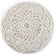 Trent Home Boho Round Macrame Pouf in Natural Cotton