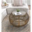 Trent Home Wicker Espresso Coffee Table Round Handwoven 31.5
