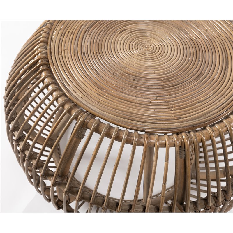 Trent Home Wicker Espresso Coffee Table Round Handwoven 31.5