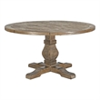 Trent Home Transitional Round Reclaimed Pine Dining Table in Weathered Brown