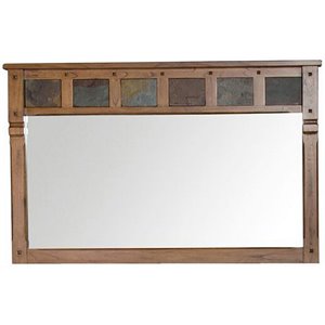 Sunny Designs Sedona 60&quot Traditional Wood Mirror in Rustic Oak