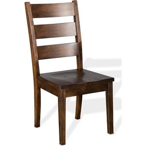 Sunny Designs 40&quot Tuscany Mahogany Wood Ladderback Chair in Brown (Set of 2)