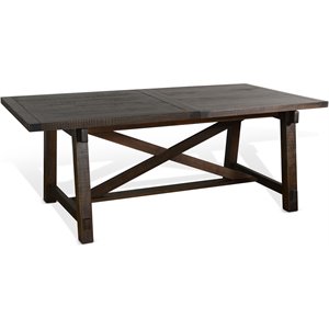 Sunny Designs Vivian 96&quot Transitional Wood Extension Table in Dark Brown