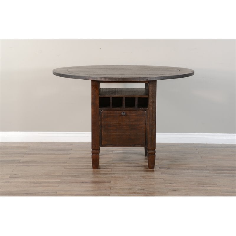 Sunny Designs Homestead Transitional Wood Counter Height Table in Tobacco Leaf