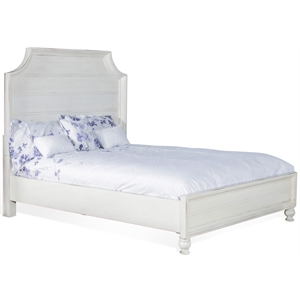 Sunny Designs Carriage House 63.5&quot Coastal Wood Queen Bed in Off White