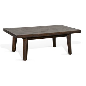 Sunny Designs Nassau 50&quot Farmhouse Mahogany Wood Cocktail Table in Dark Brown