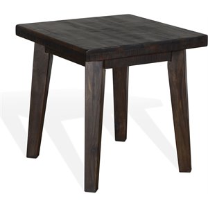 Sunny Designs Nassau 24&quot Farmhouse Mahogany Wood End Table in Dark Brown