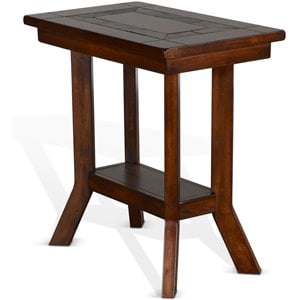 Sunny Designs Santa Fe 25&quot Mahogany Wood Chair Side Table in Dark Chocolate