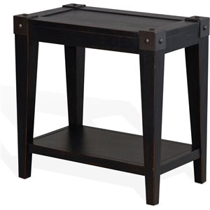 Sunny Designs Seal Beach 14&quot Transitional Wood Chair Side Table in Black Walnut