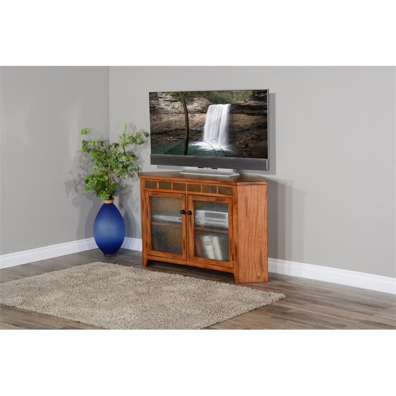 Sunny Designs Sedona Wood Corner TV Console for TVs up to 60