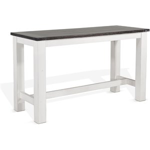 Sunny Designs Carriage House 36&quot Counter Height Table in White/Dark Brown