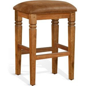 Sunny Designs Sedona 30&quotBackless Stool with Cushion Seat in Rustic Oak(Set of 2)