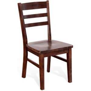 Sunny Designs Tuscany 18&quot Ladderback Chair with Wood Seat in Medium Brown