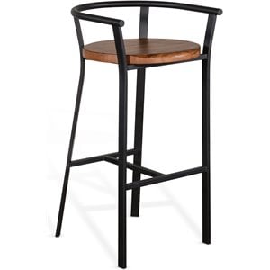 Sunny Designs Metroflex 30&quot Sturdy Metal Barstool in Rustic Oak (set of 2)