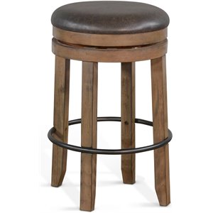 Sunny Designs 30&quot Doe Valley Backless Swivel Barstool in Taupe Brown (Set of 2)