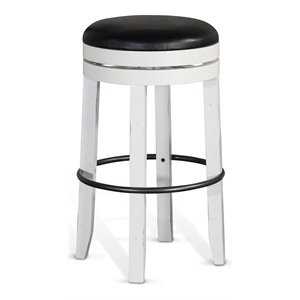 Sunny Designs 30&quot Carriage House  Backless Swivel Barstool in White (Set of 2)