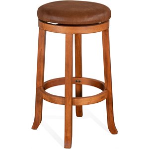 Sunny Designs 30&quot Sedona Wood Backless Swivel Stool in Rustic Oak (Set of 2)