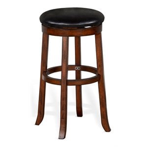 Sunny Designs 30&quot Tuscany Wood Backless Swivel Stool in Medium Brown (Set of 2)