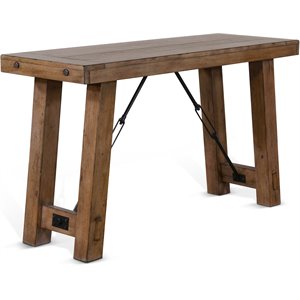 Sunny Designs Doe Valley 51&quot Mahogany Wood Sofa/Console Table in Taupe Brown