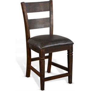 Sunny Designs Homestead 24&quot Wood Ladderback Barstool in Tobacco Leaf (Set of 2)