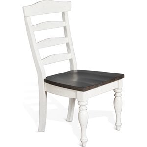 Sunny Designs Carriage House 41&quot Wood Ladderback Chair in White (Set of 2)
