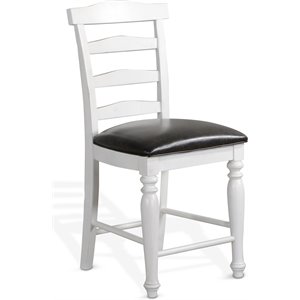 Sunny Designs Carriage House 24&quot Ladderback Barstool in White (Set of 2)