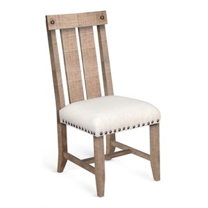 Sunny Designs Vivian 40&quot Solid Wood Slatback Chair in Taupe Brown (Set of 2)