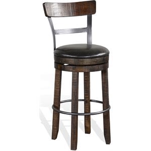 Sunny Designs Homestead 30&quot Swivel Barstool with Back in Tobacco Leaf (Set of 2)