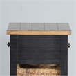 Sunny Designs Farmhouse Wood Storage Rack with Woven Baskets in Black/Natural