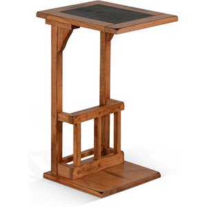 Sunny Designs Sedona 12.5&quot Traditional Wood Sofa Mate Table in Rustic Oak