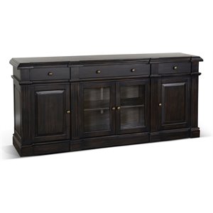 Sunny Designs 79&quot Traditional Wood Media Console in Black Walnut