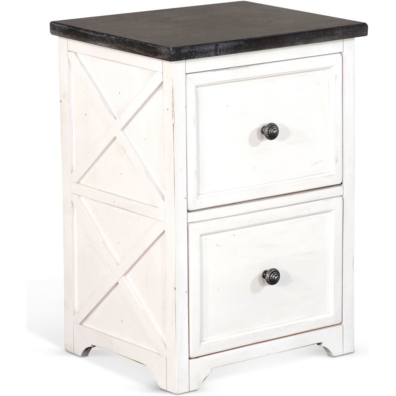 Sunny Designs European Cottage 2-drawer Wood File Cabinet in Dark Brown/White
