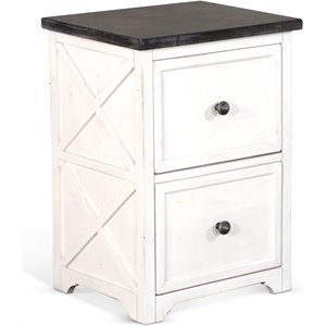 Sunny Designs European Cottage 2-drawer Wood File Cabinet in Dark Brown/White