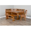 Sunny Designs Bayside Farmhouse 4 Piece Wood Breakfast Nook Set in Rustic Oak