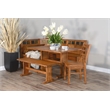 Sunny Designs Bayside Farmhouse 4 Piece Wood Breakfast Nook Set in Rustic Oak