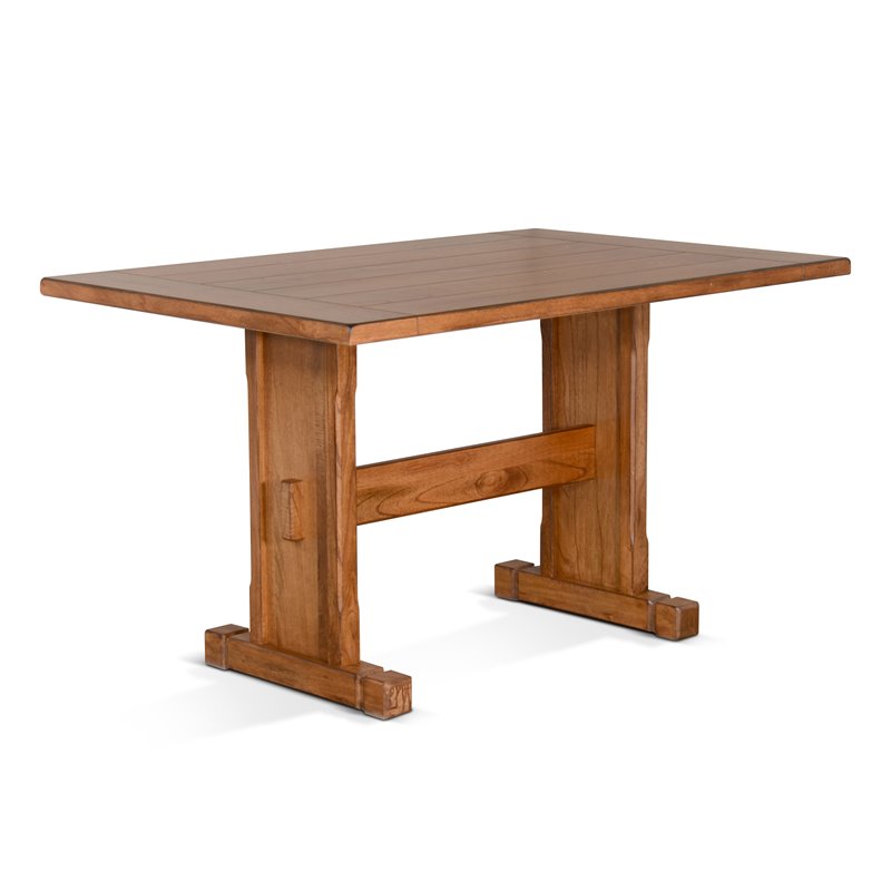 Sunny Designs Bayside Farmhouse 4 Piece Wood Breakfast Nook Set in Rustic Oak