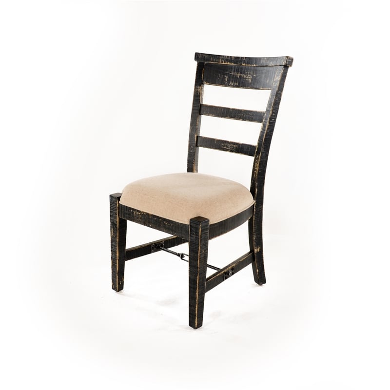 Marina Black Sand Arm Chair with Cushion Seat (Set of 2)