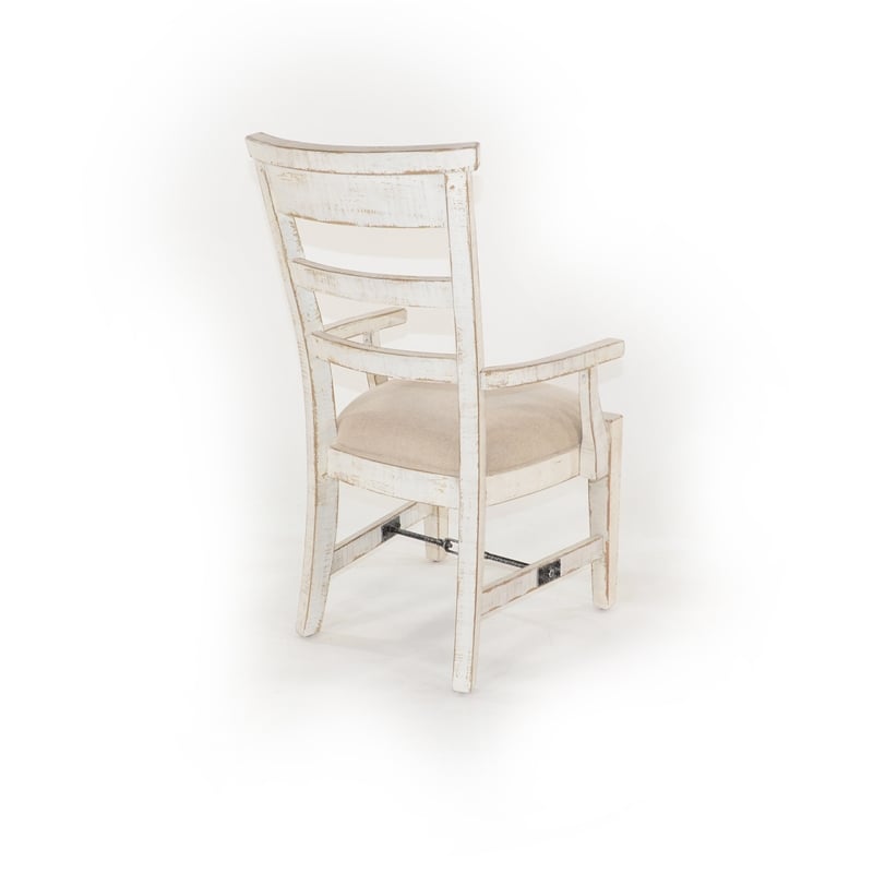Marina White Sand Arm Chair with Cushion Seat (Set of 2)
