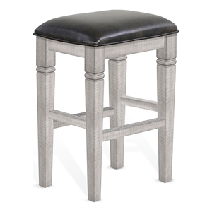 Sunny Designs Alpine 30&quot Wood Bar Stool w/Cushion Seat in Alpine Gray (Set of 2)
