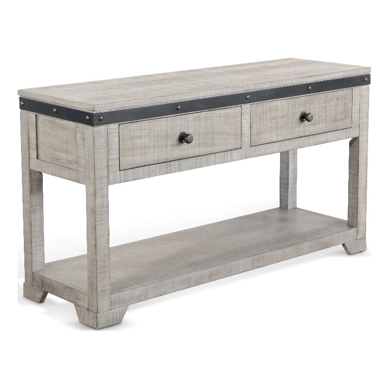 Sunny Designs Traditional Mahogany Wood Sofa Table in Alpine Gray