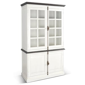 Sunny Designs Carriage House Mahogany Solids and Veneers Buffet & Hutch in White