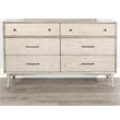 Sunny Designs American Modern Solid Wood 6-Drawers Bedroom Dresser in Gray