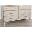 Sunny Designs American Modern Solid Wood 6-Drawers Bedroom Dresser in Gray